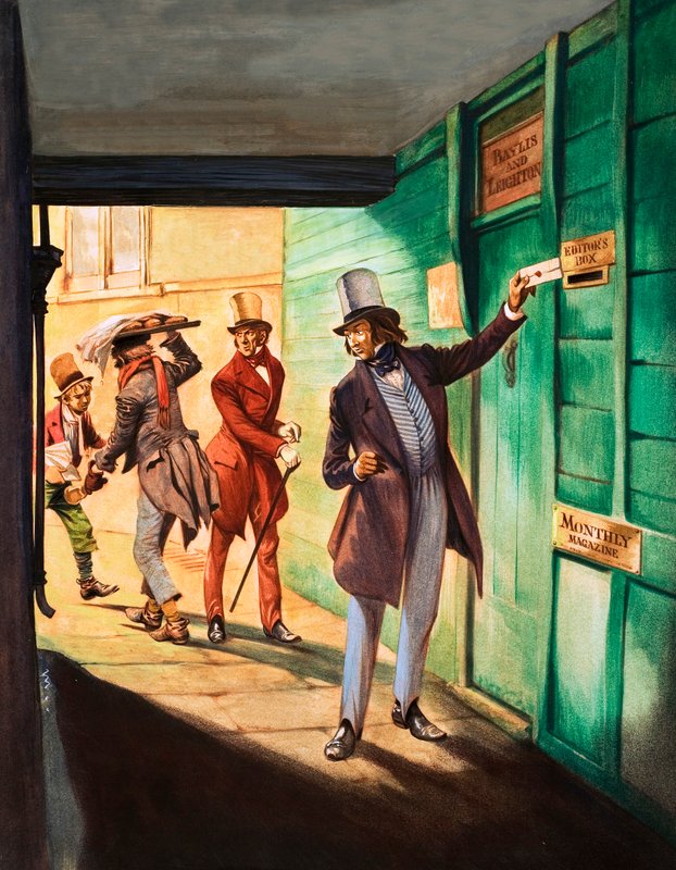 Amikor fiatalok voltak: Charles Dickens (guache papíron) alkotó: Peter Jackson