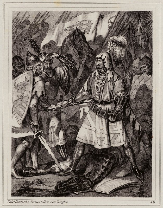 Vak János, Csehország királya (metszet) alkotó: Peter Johann Nepomuk Geiger