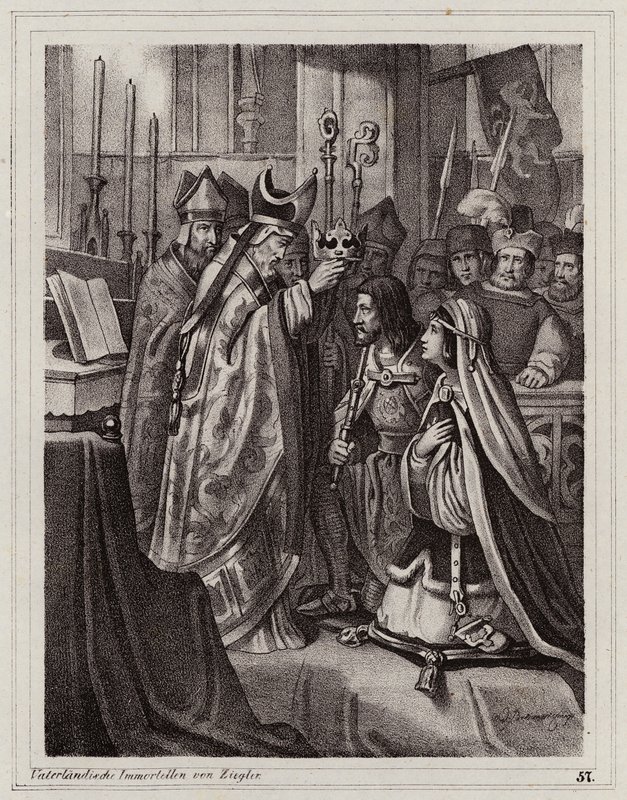 II. cseh Ottokár és Kunigunda szlavóniai király házassága alkotó: Peter Johann Nepomuk Geiger