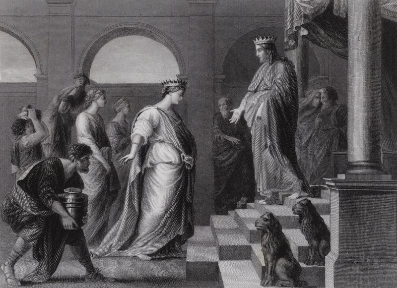 Salamon és Sába királynője (metszet) alkotó: Peter Paul (after) Rubens