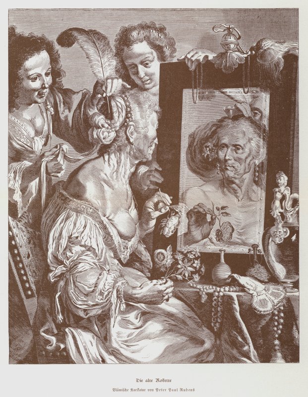 The Old Coquette, c1630 (litho) alkotó: Peter Paul (after) Rubens