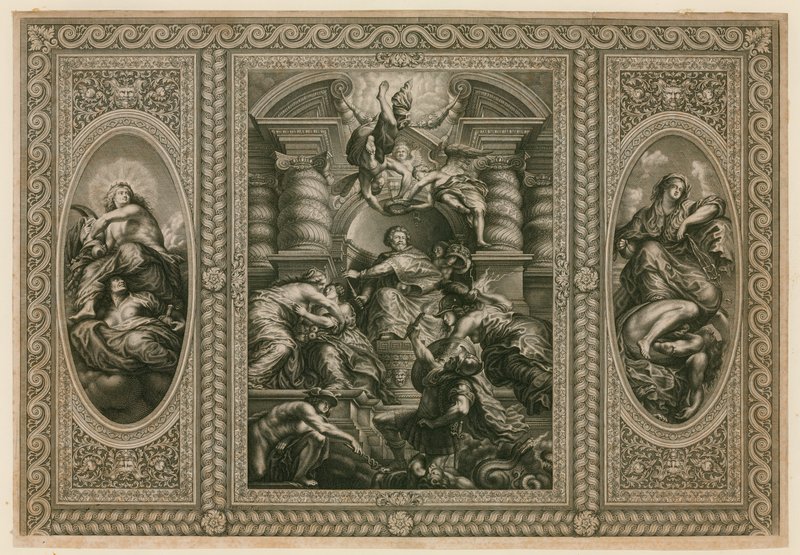 A Whitehall bankettházának mennyezete alkotó: Peter Paul Rubens