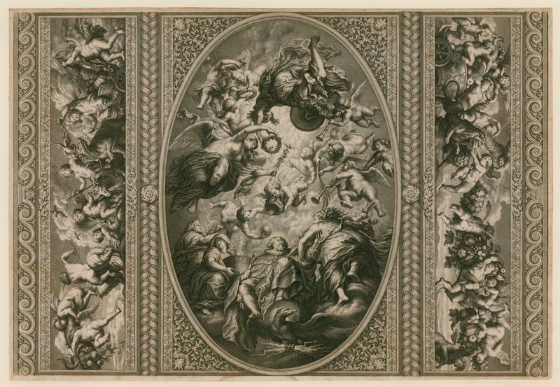A Whitehall bankettházának mennyezete alkotó: Peter Paul Rubens
