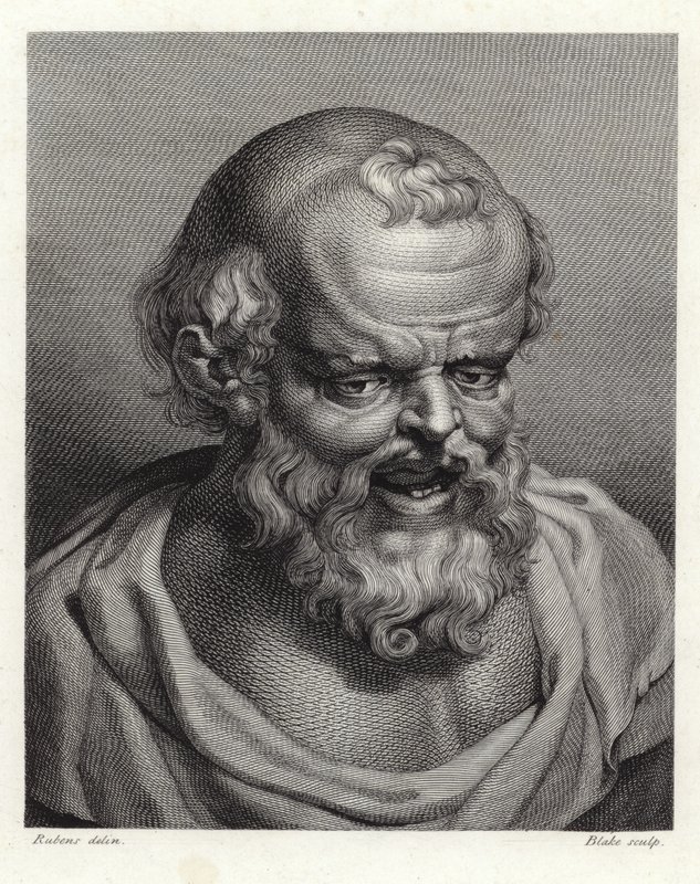 Démokritosz ókori görög filozófus portréja (csúcsmetszet) alkotó: Peter Paul Rubens