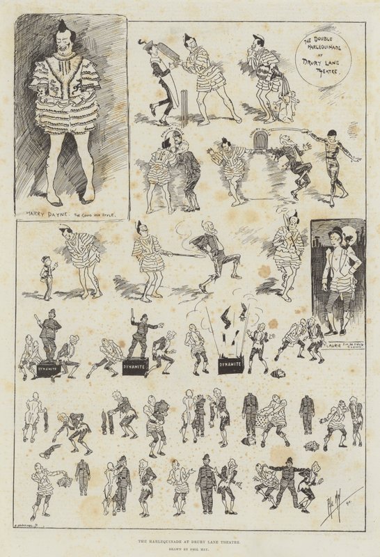 A Harlequinade a Drury Lane Színházban alkotó: Phil May
