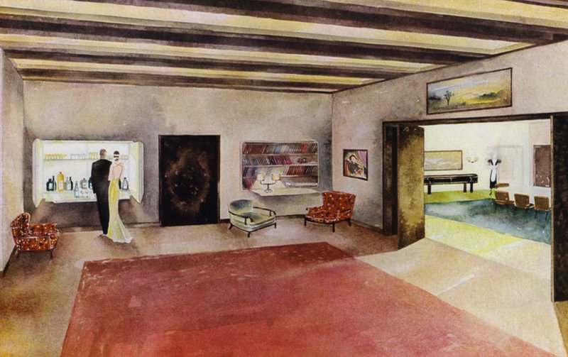 1930-as évek belső terei: Hall (színes litó) alkotó: Philip Alexius de (after) Laszlo