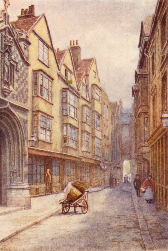 Cloth Fair, West Smithfield, nyugat felé néz, 1904 alkotó: Philip Norman