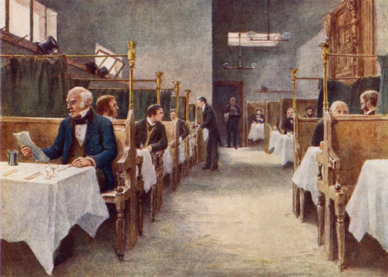 A Cock Tavern étkezője, a Fleet Street, 1886-ban elpusztult alkotó: Philip Norman