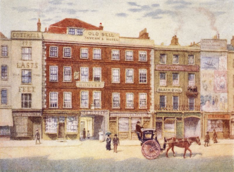 Old Bell Inn és Black Bull, Holbornból, 1897 alkotó: Philip Norman