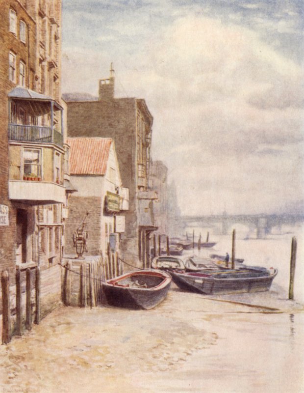 Régi épületek a St Pauls mólóból, 1894 alkotó: Philip Norman