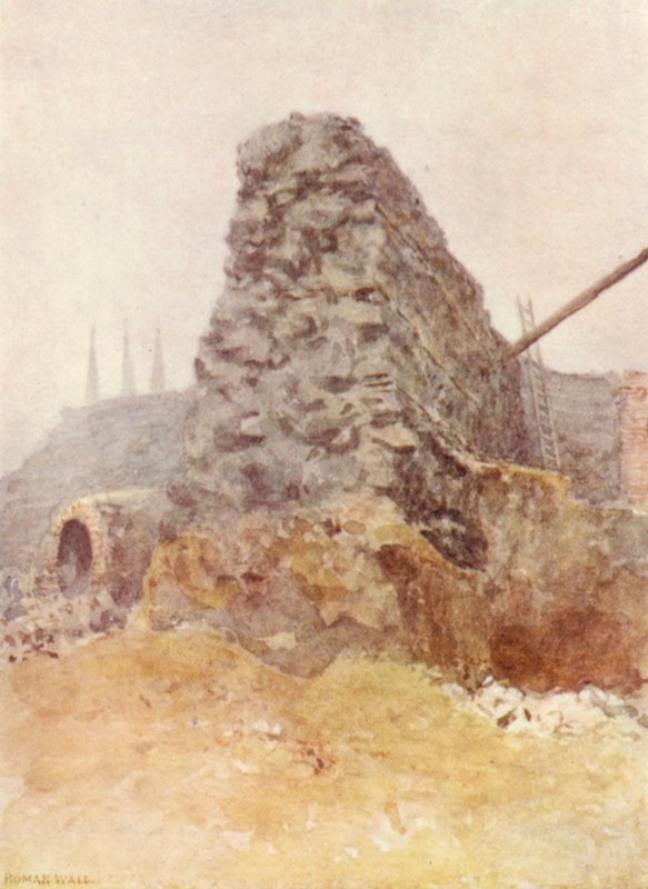 A római fal maradványai, Newgate, 1903 alkotó: Philip Norman