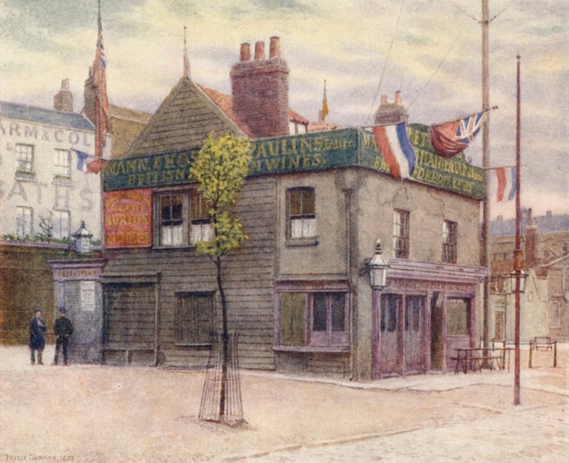 Vine Tavern, Mile End, keletre néz, 1887 alkotó: Philip Norman
