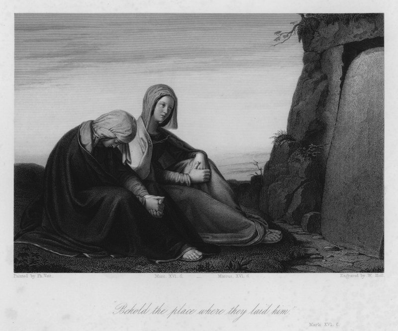 The Marys at the Sepulchre, Mark XVI, 6 (engraving) alkotó: Philipp (after) Veit