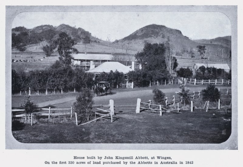 John Kingsmill Abbott által épített ház Wingenben az Ausztráliában 1843-ban vásárolt első 330 hektáros területen (f/w fotó) alkotó: Photographer Australian