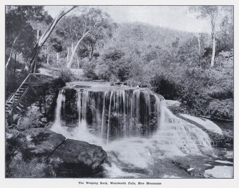 The Weeping Rock, Wentworth-vízesés, Blue Mountains (f/w fotó) alkotó: Photographer Australian