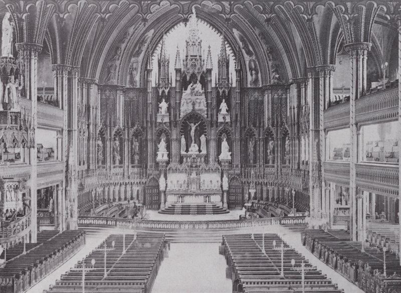 Belső Notre Dame-székesegyház, Montreal (f/w fotó) alkotó: Photographer Canadian
