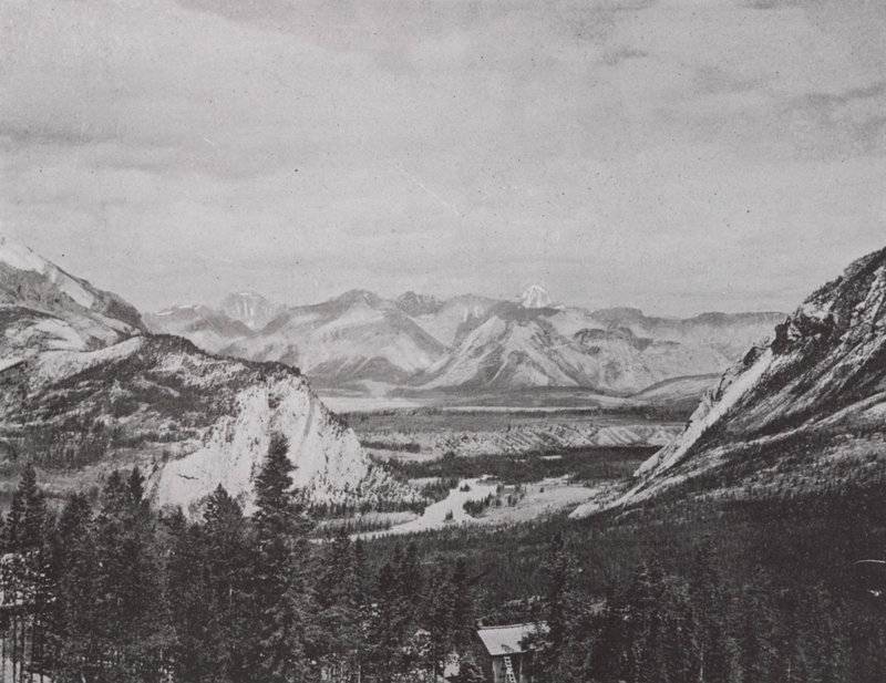 The Bow Valley, a Kanadai Nemzeti Parkban; Kanadai csendes-óceáni vasút (f/w fotó) alkotó: Photographer Canadian