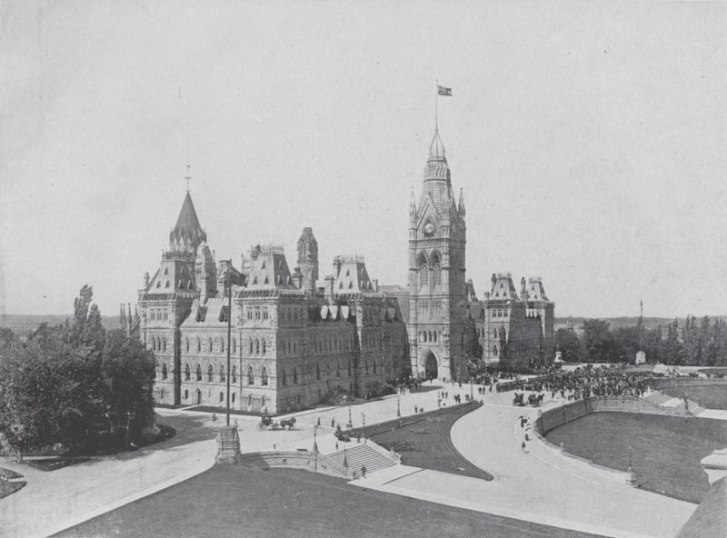 Központi blokk, Parlament épületei, Ottawa (f/w fotó) alkotó: Photographer Canadian