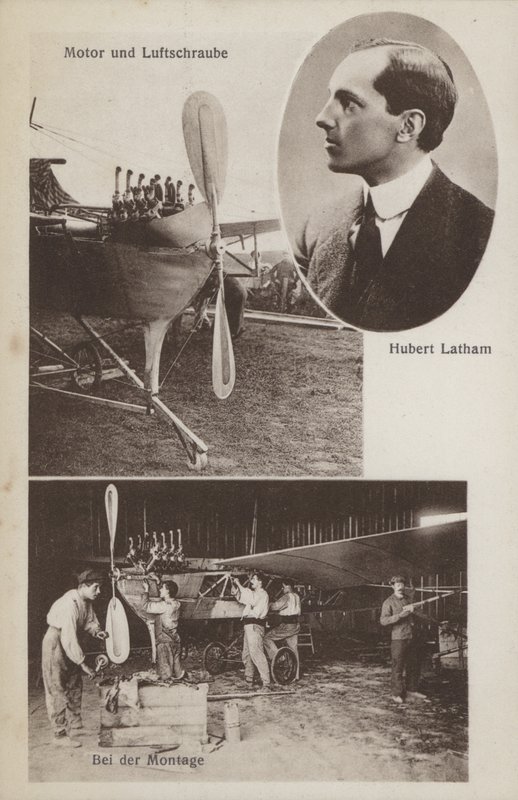 Hubert Latham francia pilóta és repülőgépe (f/w fotó) alkotó: Photographer German
