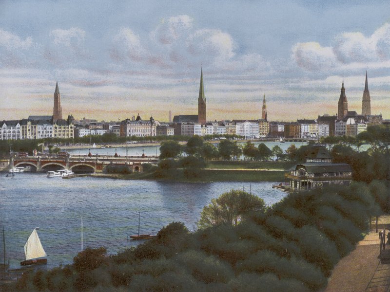 Hamburg: Lombardsbrucke (fotó) alkotó: Photographer German