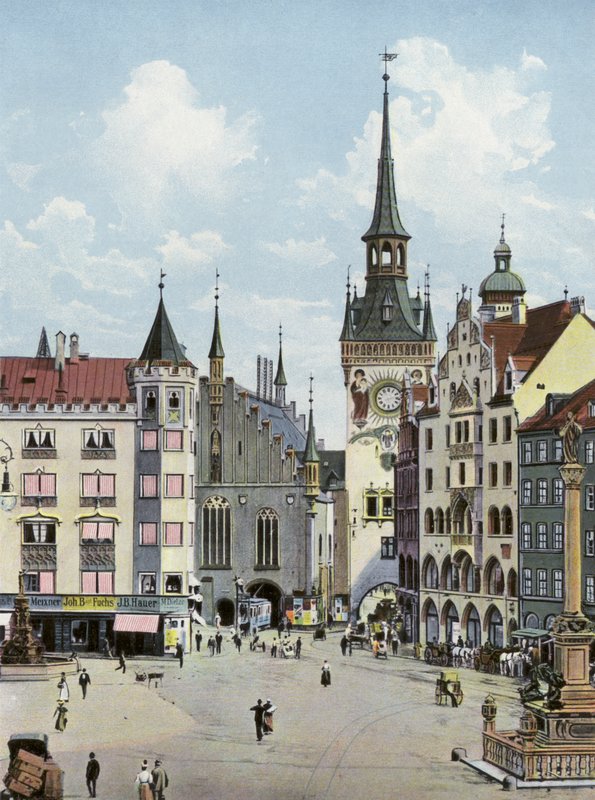 München/München: Marienplatz a régi városházával (fotó) alkotó: Photographer German