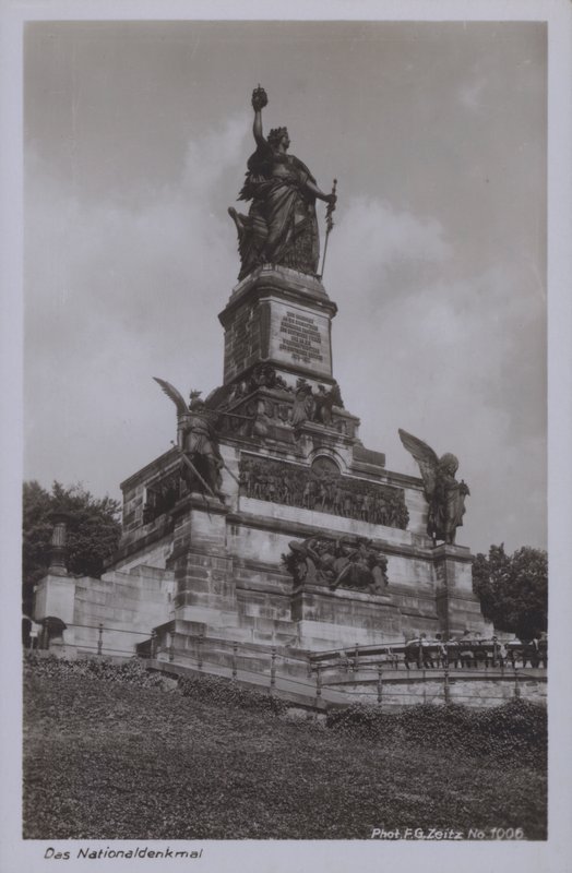 Nationaldenkmal, Németország egyesülésének emlékműve, Rudesheim am Rhein, Hesse (f/w fotó) alkotó: Photographer German