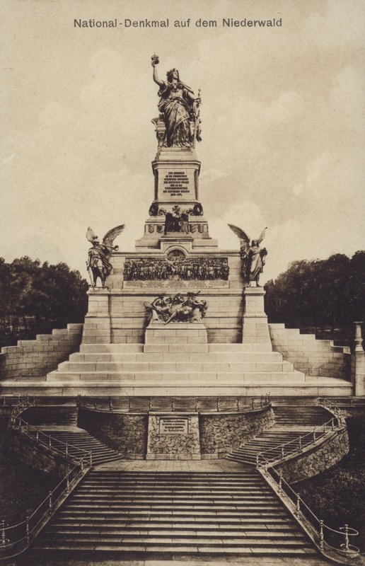 Nationaldenkmal, Németország egyesülésének emlékműve, Rudesheim am Rhein, Hesse (f/w fotó) alkotó: Photographer German
