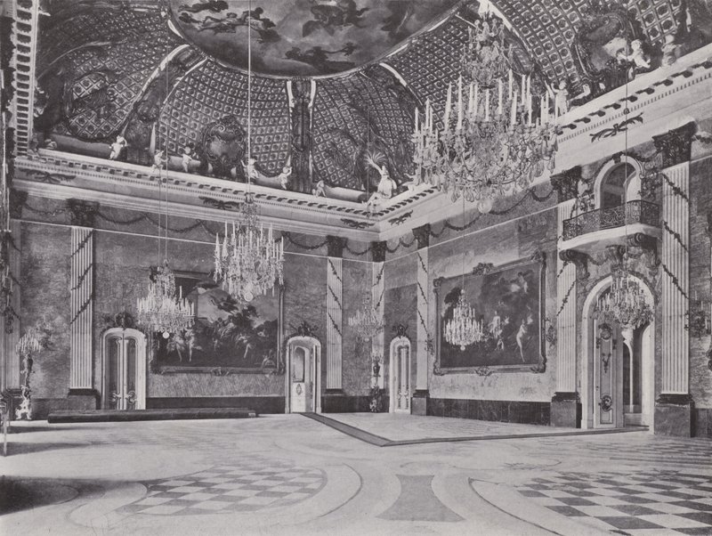 Potsdam, Neues Palais, Márványcsarnok (f/w fotó) alkotó: Photographer German