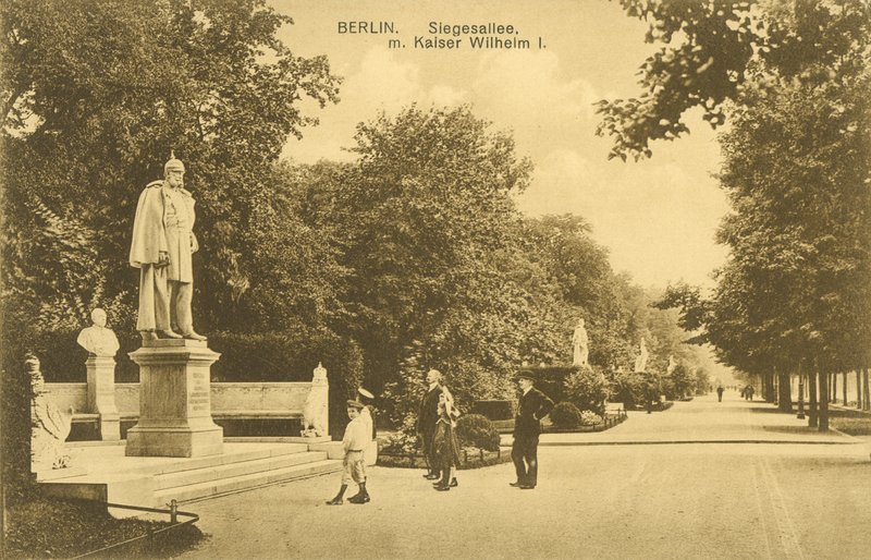 Siegesallee és I. Vilmos császár szobra, Berlin (f/w fotó) alkotó: Photographer German