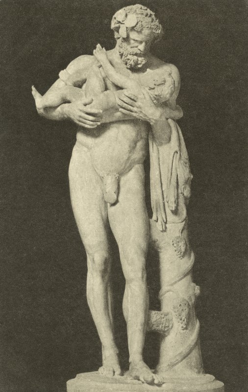 Silenus a gyermek Dionüszosszal, ókori római szobor a Glyptothek gyűjteményében, München, Németország (f/w fotó) alkotó: Photographer German