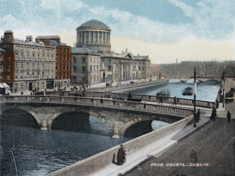 Four Courts, Dublin (színes fotó) alkotó: Photographer Irish
