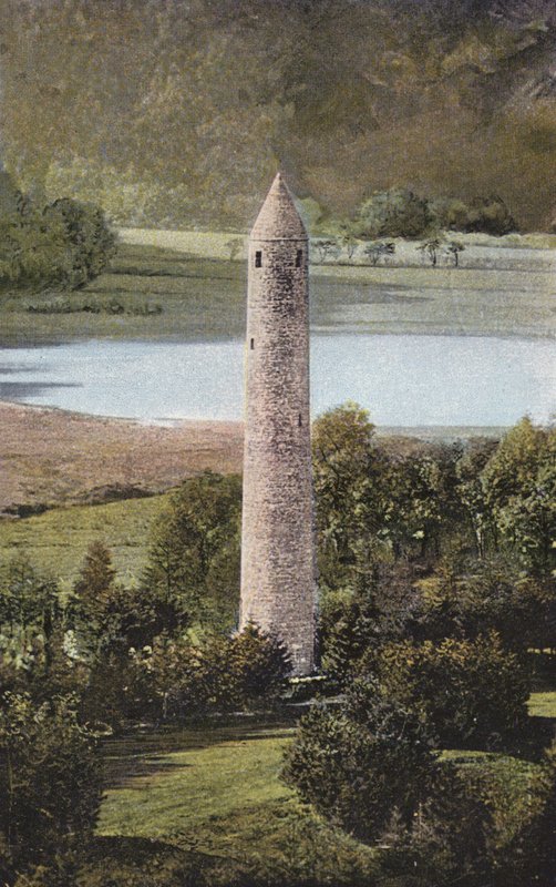 Írország: Ancient Round Tower, Glendalough, Wicklow megye (színes fotó) alkotó: Photographer Irish