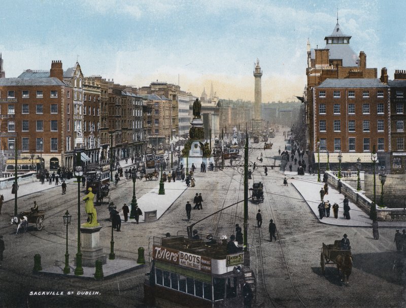 Sackville Street, Dublin (színes fotó) alkotó: Photographer Irish