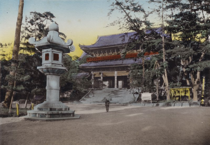 Japán, 1912 körül: Kínai Buddhista Templom, Japán egyik legbefolyásosabb szektája (fotó) alkotó: Photographer Japanese