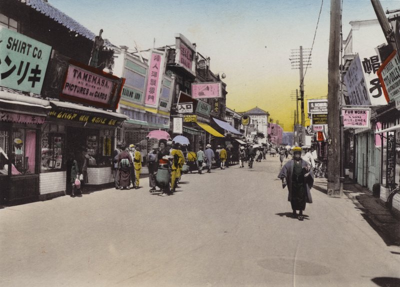 Japán, 1912 körül: Matomachi utca, Kobe (fotó) alkotó: Photographer Japanese