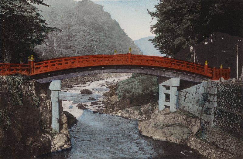 Japán, 1912 körül: Szent híd Nikkonál, Tokiótól 90 mérföldre északra (fotó) alkotó: Photographer Japanese