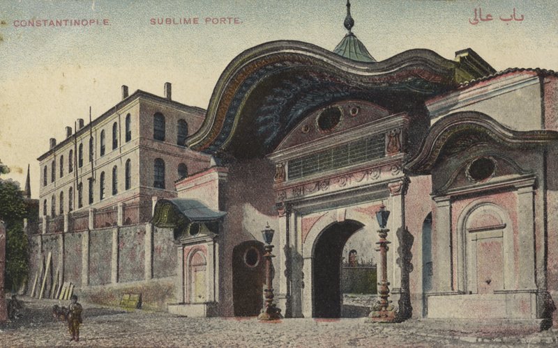 Sublime Porte, Konstantinápoly (színes fotó) alkotó: Photographer Turkish