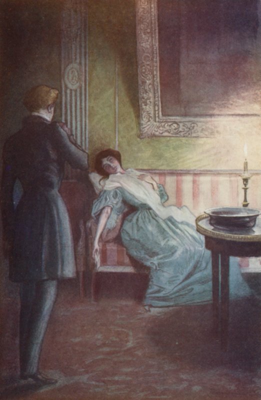 Hanyatt feküdt egy nagyszerű kanapén, egyik kezével a szívén, a másikkal az oldalán lógott alkotó: Pierre Georges Jeanniot