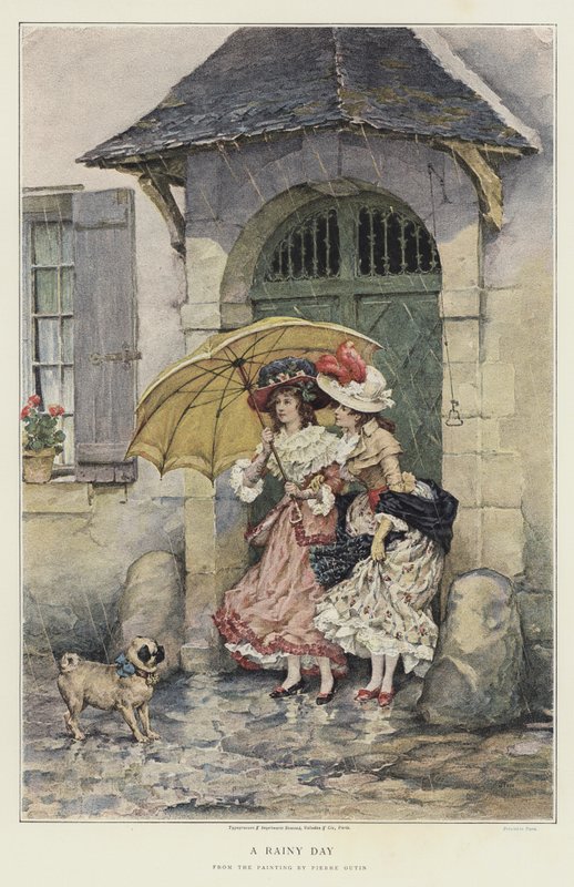 Egy esős nap (chromolitho) alkotó: Pierre Outin