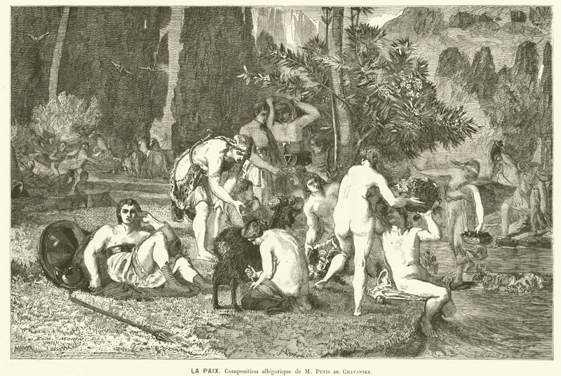 Béke (metszet) alkotó: Pierre (after) Puvis de Chavannes