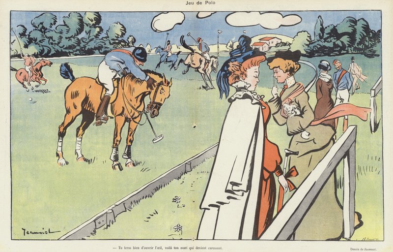 Egy pólójáték. Illusztráció Le Rire alkotó: Pierre Georges Jeanniot