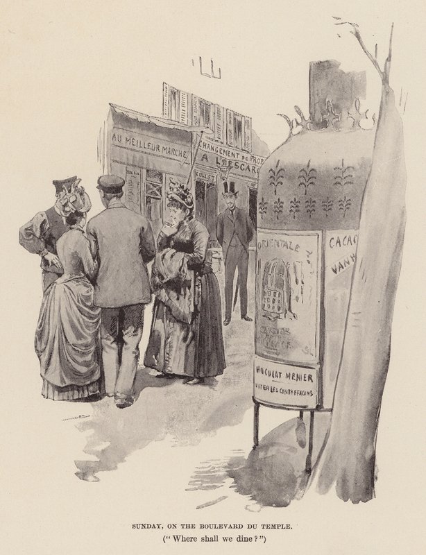 Vasárnap, a Boulevard du Temple-en (metszet) alkotó: Pierre Georges Jeanniot