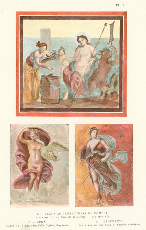 Venus S. Pompeii védelmezője, Leda, Bachchante (Kalor Litho) alkotó: Pierre Gusman