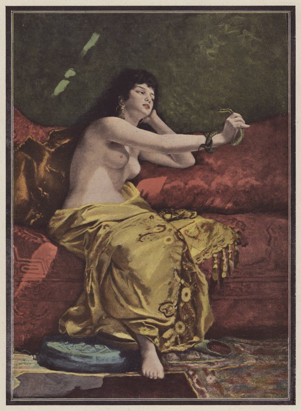 Kleopátra halála (színes litho) alkotó: Pierre Joseph Mousset