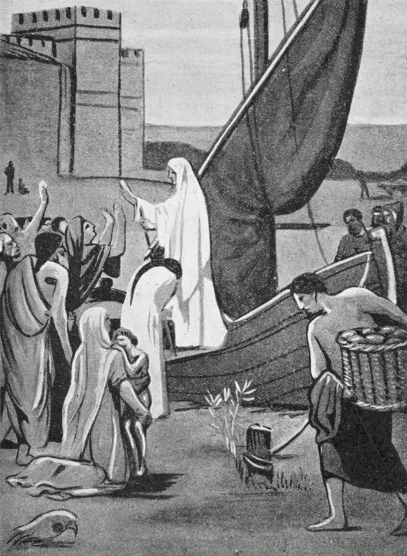 Szent Genevieve ellátmányt hoz Párizsba (litográfia) alkotó: Pierre Puvis de Chavannes