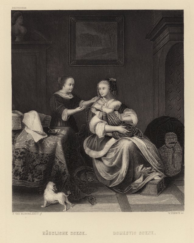 Hazai jelenet alkotó: Pieter Cornelisz van Slingelandt