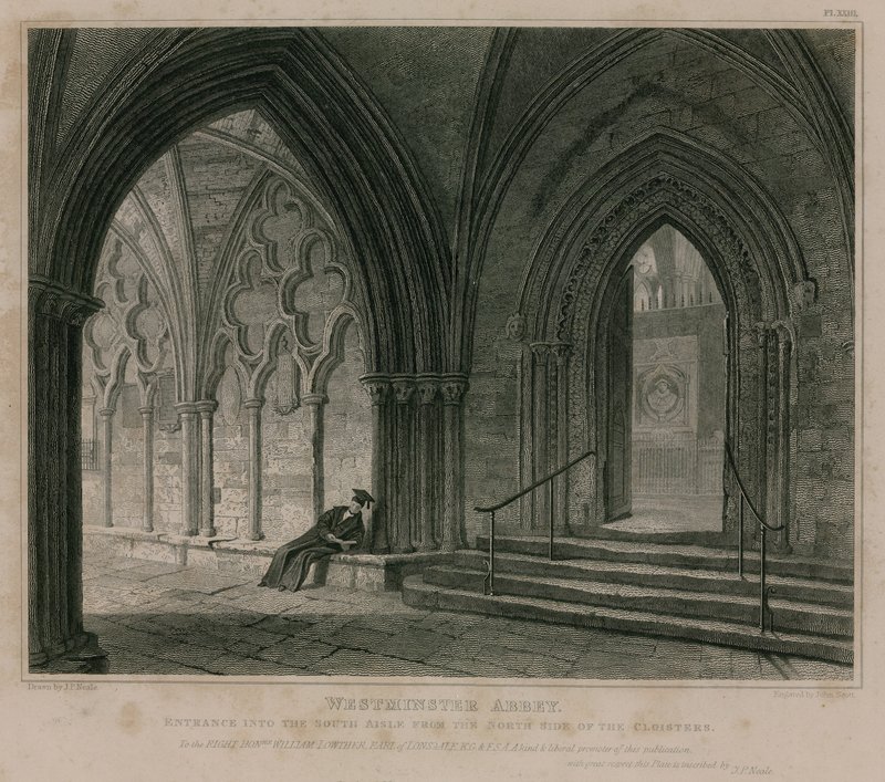 Bejárat a South Aisle-be, a Westminster Abbey-be, London alkotó: Pieter Jansz. Quast