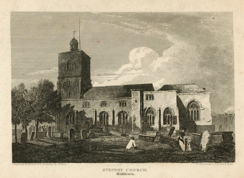 Stepney Church, London (metszet) alkotó: Pieter Jansz. Quast