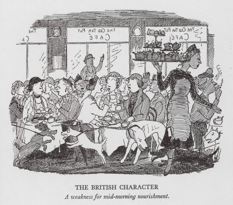 The British Character, A délelőtti táplálkozás gyengesége (litográfia) alkotó: Pont (1908 40)