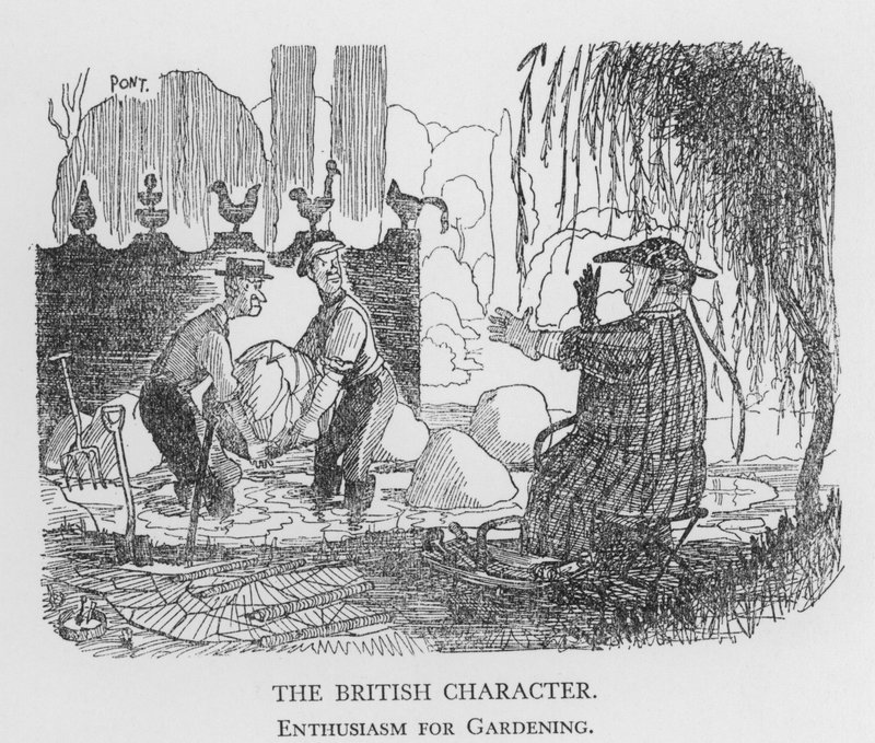 A brit karakter, a kertészkedés lelkesedése (litho) alkotó: Pont